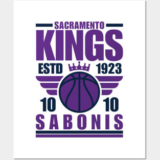 Sacramento Kings Sabonis 10 Basketball Retro Posters and Art